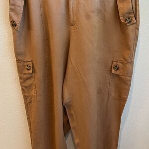 Torrid cargo pockets women’s brown linen lyocell Sz 14